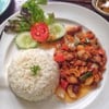 ข้าวไก่ผัดเม็ดมะม่วง45฿