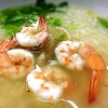 กุ้งขนาดพอดีคำ 4 ตัว / ชาม. (60 บาท)