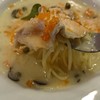 Spaghetii Salmon cream soup