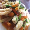หมึกปฝผัดไข่เค็ม