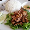 ข้าวไก่ทอดกระเทียมพริกไทย (55 บาท)