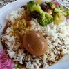 ข้าวราดผัดผัก+ไข่พะโล้