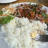 ข้าวลาบหนังไก่ทอด