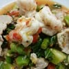 ยำคะน้าหมู +กุ้ง