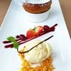 Baked Hazelnut Souffle With Vanilla Ice Cream