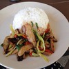 ข้าวกะเพราคอหมูย่าง