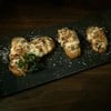 Bruchetta with mushrooms mozzarella cheese 