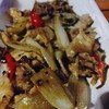หมู 3 ชั้นผัดพริกหยวกหัวหอมพริกไทดำ