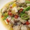 ปลากระพงผัดพริกดอง Fried Snapper With Pickled Chilli
