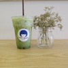 Iced matcha latte (105.-)