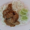 ข้าวราดหมูเด้งทอดกระเทียม