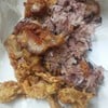 ข้าวเหนียวดำ เห็ดทอด+หมูกรอบ