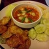 น้ำพริกไข่ปูกับมะเขือชุบแป้งทอด