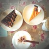 ช็อคเค้กบานาน่า & เค้กชาไทยหน้านิ่ม & คาปูชิโน่หวานน้อย & เอสเปรสโซ่หวานน้อย