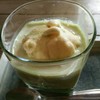 ชาเขียวเข้มข้นอุ่นๆกับไอศกรีมวานิลาเย็น..เข้ากันจริงๆ