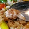 เนื้อไก่นุ่มกลางๆ ไม่คาว รสแบบซุป ผักไม่เหี่ยวหรือเหม็น