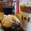cheese muffin with ice chocolate