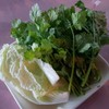 ผักในชุดปลาเผา