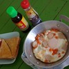 ไข่กระทะราคา 49 บาท พร้อมขนมปังปิ้งทาเนยน้ำตาล