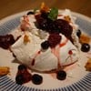 Light & gooey meringue, zesty cream, macerated rapsberries & smashed honeycomb