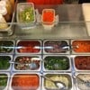 ผักสดต่างๆ มีsalsa , ผักชี,onion ,พริก ทานรวมกันสไตล์แมกซิกัน
