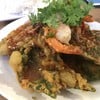 ยำผักบุ้งกุ้งสด 