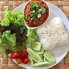 ข้าว+น้ำพริกอ่อง ผักสดปลอดสาร ข้าว+น้ำพริกอ่อง ผักสดปลอดสาร