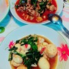 ผัดกระเพราเต้าหู้และไก่ผัดพริกเผา