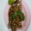 ปลากระพงทอดกะเทียม ปลากระพงทอดกะเทียม
