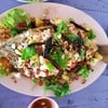 ปลาแม่น้ำโขงเนื้อแน่น ทอดกรอบ ราดสมุนไพร สูตรไม่เหมือนร้านอื่น เด็ดมากกก