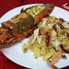 สปาเกตตี้ผัดพริกแห้งปู+ กุ้งมังกร อบเนยกระเทียม สปาเกตตี้ผัดพริกแห้งปู+ กุ้งมังกร อบเนยกระเทียม