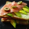 open sandwich and smoke salmon with avocado