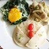 ไข่ดาวผักโขม + ยำเห็ดนางฟ้า
