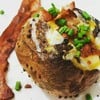 Baked potato with chese and bacon