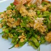 ดอกขจรผัดไข่-กุ้งสด