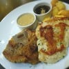 สเต็กสันคอหมูคุโรบูตะหมักพริกไทยดำ + สเต็กอกไก่