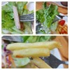 ผักกรอบสด หมูนุ่มกลางๆ หอมหวานดี เฟรนฟรายอร่อย