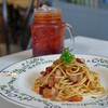 Lunch Set Menu [129.-] - Spaghetti Olive Oil & Chili with Bacon & Iced Tea
