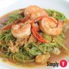 ผัดผักบุ้งพริกกะปิ กุ้งสด ผัดผักบุ้งพริกกะปิ กุ้งสด