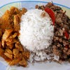 ข้าวราดกะเพรา/หมูผัดพริกแกง ฿40 อย่างเยอะค่ะ