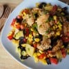 สลัดมันฝรั่งอกไก่สไปซี่ 