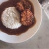 ข้าวหน้าเบอร์เกอร์หมู ราดซอสเทอริยากิ