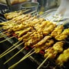 หมูสะเต๊ะย่างกันร้อนๆ ตลอดเวลา
