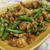ถั่วฝักยาวผัดพริกเผาแคบหมูกรอบ ถั่วฝักยาวผัดพริกเผาแคบหมูกรอบ
