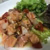 ยำแซลม่อนแสบ (salmon spicy salad)