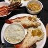 กุ้งกร้ามกรามนึ่ง (ในกระทะ) + น้ำจิ้มซีฟู้ดรสเด็ด
