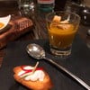 Cod fish mousse and Pumpkin soup