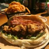 Chicken Teriyaki NEW YORK STLYE - 200 gr. of sliced marinated chicken breast with bacon, tomatoes, lettuce and caramelized onions. Chicken Teriyaki NEW YORK STLYE - 200 gr. of sliced marinated chicken breast with bacon, tomatoes, lettuce and caramelized onions.