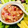 น้ำพริกกุ้งสดผักสดเยอะหลากหลาย