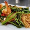 หมี่ผัดกระเฉดกุ้ง หมี่ผัดกระเฉดกุ้ง